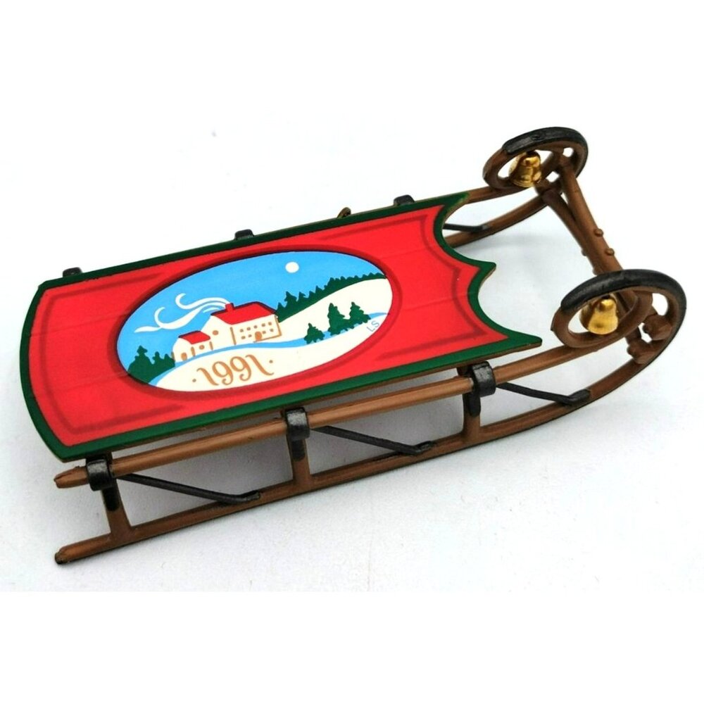 Old Fashioned Sled Hallmark Keepsake Ornament Vintage 1991 3 Inch Christmas